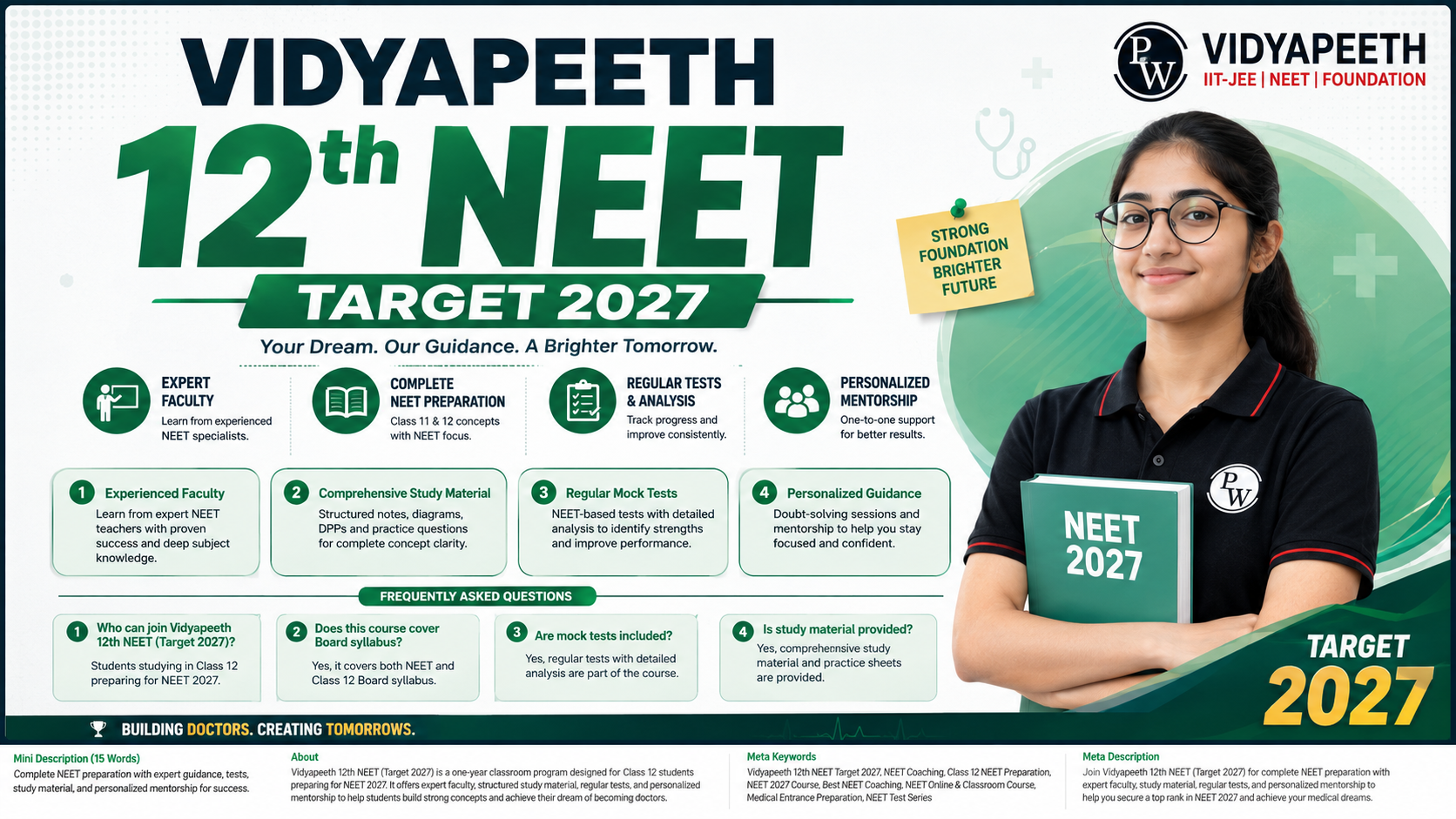 Vidyapeeth 12th NEET (Target 2027)